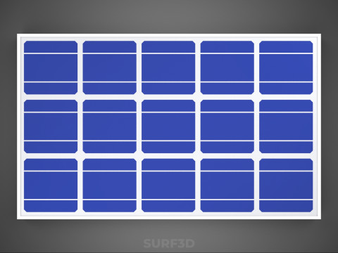 RECTANGULAR SOLAR CELL PHOTOVOLTAIC PANEL RENEWABLE SUN ENERGY 3D 模型