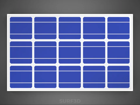 RECTANGULAR SOLAR CELL PHOTOVOLTAIC PANEL RENEWABLE SUN ENERGY 3D Model
