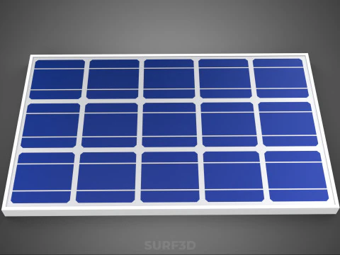 RECTANGULAR SOLAR CELL PHOTOVOLTAIC PANEL RENEWABLE SUN ENERGY 3D Model