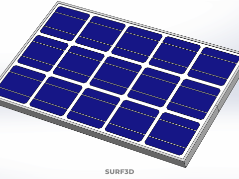 RECTANGULAR SOLAR CELL PHOTOVOLTAIC PANEL RENEWABLE SUN ENERGY 3D 模型