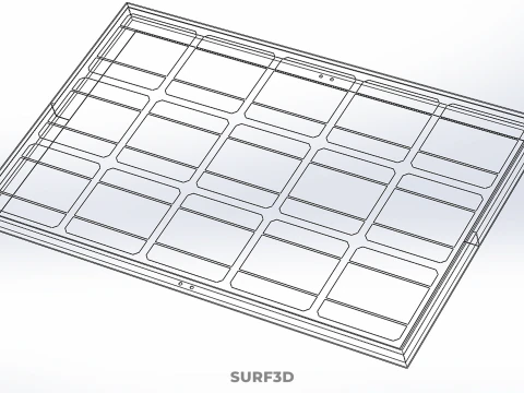 RECTANGULAR SOLAR CELL PHOTOVOLTAIC PANEL RENEWABLE SUN ENERGY 3D Model
