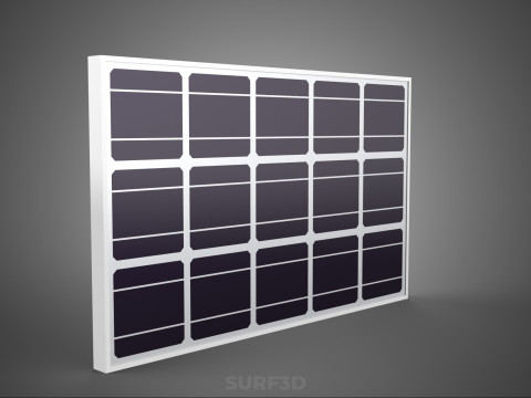 STANDARD SOLAR CELL PHOTOVOLTAIC PANEL RENEWABLE SUNLIGHT ENERGY 3D मॉडल