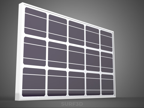 STANDARD SOLAR CELL PHOTOVOLTAIC PANEL RENEWABLE SUNLIGHT ENERGY 3D मॉडल