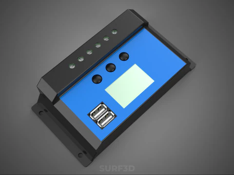 SOLAR CELL PANEL CONTROLLER BATTERY CHARGE PWM PV REGULATOR USB 3D Model