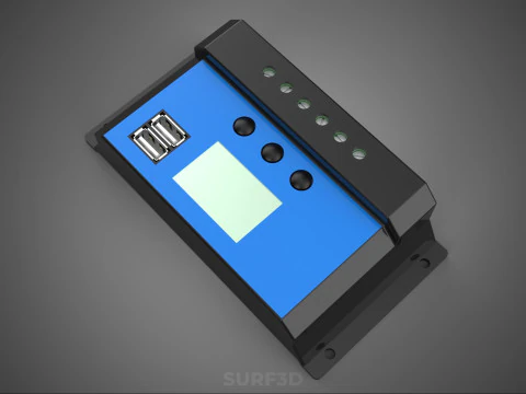 SOLAR CELL PANEL CONTROLLER BATTERY CHARGE PWM PV REGULATOR USB 3D Model