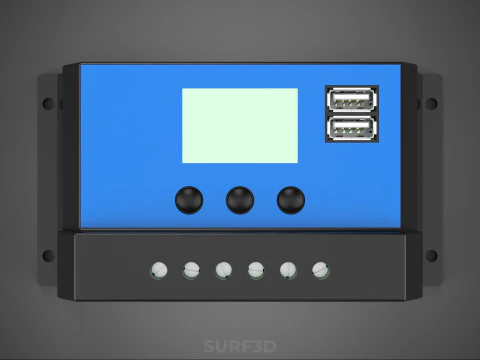 SOLAR CELL PANEL CONTROLLER BATTERY CHARGE PWM PV REGULATOR USB 3D Model
