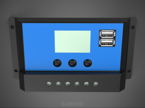 SOLAR CELL PANEL CONTROLLER BATTERY CHARGE PWM PV REGULATOR USB Modèle 3D