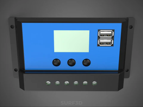 SOLAR CELL PANEL CONTROLLER BATTERY CHARGE PWM PV REGULATOR USB 3D Model