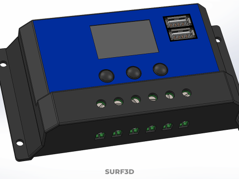 SOLAR CELL PANEL CONTROLLER BATTERY CHARGE PWM PV REGULATOR USB Modèle 3D