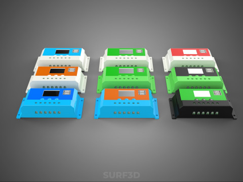 MULTI COLOR SOLAR CELL PANEL CONTROLLER BATTERY CHARGE REGULATOR 3D 模型