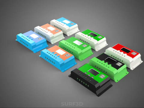 MULTI COLOR SOLAR CELL PANEL CONTROLLER BATTERY CHARGE REGULATOR 3D Model