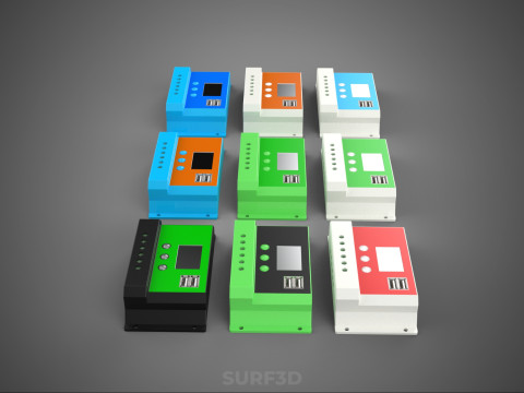 MULTI COLOR SOLAR CELL PANEL CONTROLLER BATTERY CHARGE REGULATOR 3D 模型