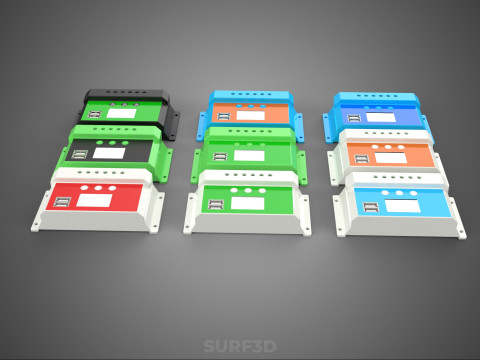 MULTI COLOR SOLAR CELL PANEL CONTROLLER BATTERY CHARGE REGULATOR 3D 模型