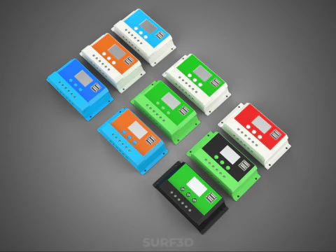 MULTI COLOR SOLAR CELL PANEL CONTROLLER BATTERY CHARGE REGULATOR 3D Model