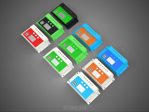 MULTI COLOR SOLAR CELL PANEL CONTROLLER BATTERY CHARGE REGULATOR 3D 模型