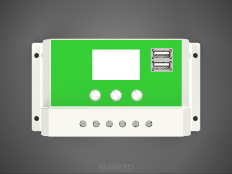 MULTI COLOR SOLAR CELL PANEL CONTROLLER BATTERY CHARGE REGULATOR 3D 模型