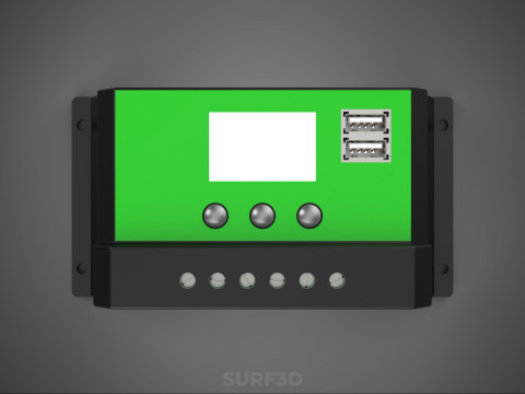 MULTI COLOR SOLAR CELL PANEL CONTROLLER BATTERY CHARGE REGULATOR 3D 模型