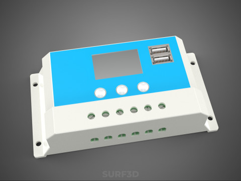 MULTI COLOR SOLAR CELL PANEL CONTROLLER BATTERY CHARGE REGULATOR 3D 模型