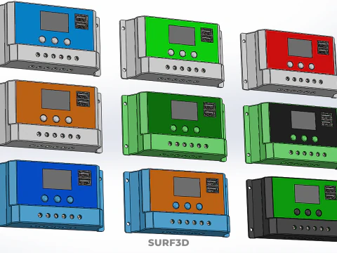 MULTI COLOR SOLAR CELL PANEL CONTROLLER BATTERY CHARGE REGULATOR 3D Model