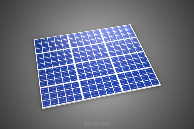 ARRAY SOLAR PANEL MODULE CELL PHOTOVOLTAIC RENEWABLE SUN ENERGY 3D 模型 .c4d .max .obj .3ds .fbx .stl .blend
