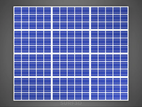 ARRAY SOLAR PANEL MODULE CELL PHOTOVOLTAIC RENEWABLE SUN ENERGY 3D Model