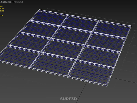 ARRAY SOLAR PANEL MODULE CELL PHOTOVOLTAIC RENEWABLE SUN ENERGY 3D Model