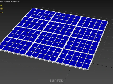 ARRAY SOLAR PANEL MODULE CELL PHOTOVOLTAIC RENEWABLE SUN ENERGY 3D Model