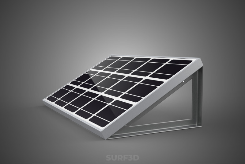 ANGLED STAND PV SOLAR PANEL MODULE CELL PHOTOVOLTAIC RENEWABLE Modelo 3D .c4d .max .obj .3ds .fbx .stl .blend