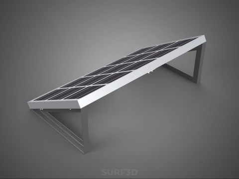 ANGLED STAND PV SOLAR PANEL MODULE CELL PHOTOVOLTAIC RENEWABLE 3D Model