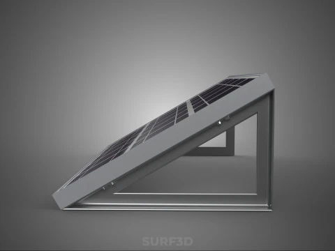 ANGLED STAND PV SOLAR PANEL MODULE CELL PHOTOVOLTAIC RENEWABLE 3D Model