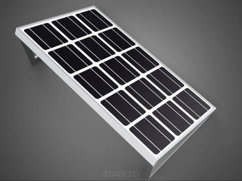 ANGLED STAND PV SOLAR PANEL MODULE CELL PHOTOVOLTAIC RENEWABLE 3D Model