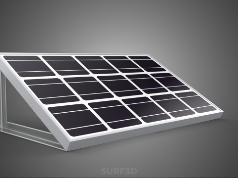 ANGLED STAND PV SOLAR PANEL MODULE CELL PHOTOVOLTAIC RENEWABLE Modelo 3D
