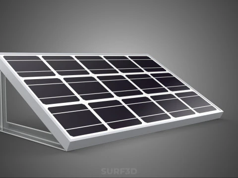 ANGLED STAND PV SOLAR PANEL MODULE CELL PHOTOVOLTAIC RENEWABLE 3D Model
