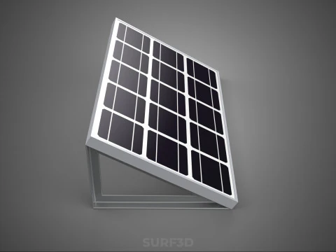 ANGLED STAND PV SOLAR PANEL MODULE CELL PHOTOVOLTAIC RENEWABLE 3D Model