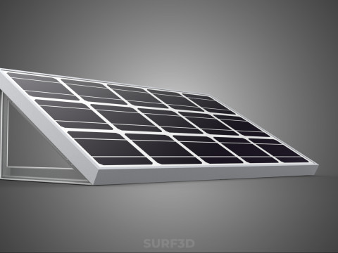 ANGLED STAND PV SOLAR PANEL MODULE CELL PHOTOVOLTAIC RENEWABLE Modelo 3D