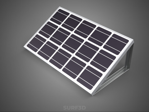 ANGLED STAND PV SOLAR PANEL MODULE CELL PHOTOVOLTAIC RENEWABLE Modelo 3D