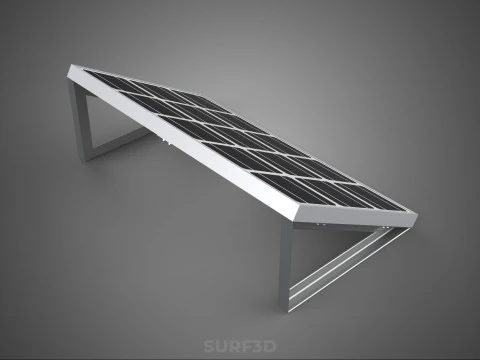 ANGLED STAND PV SOLAR PANEL MODULE CELL PHOTOVOLTAIC RENEWABLE 3D Model