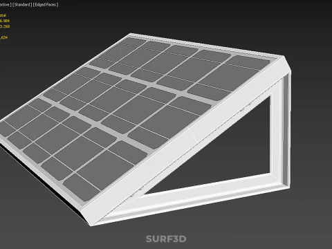 ANGLED STAND PV SOLAR PANEL MODULE CELL PHOTOVOLTAIC RENEWABLE 3D Model