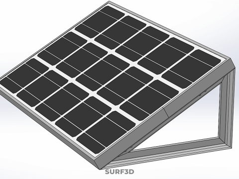 ANGLED STAND PV SOLAR PANEL MODULE CELL PHOTOVOLTAIC RENEWABLE Modelo 3D