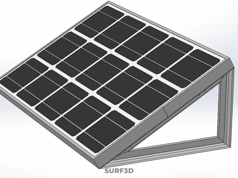 ANGLED STAND PV SOLAR PANEL MODULE CELL PHOTOVOLTAIC RENEWABLE 3D Model