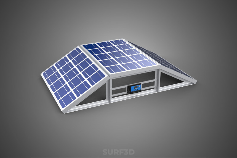 ROOF ARRAY SOLAR CELL PANEL MODULAR CONTROLLER CHARGE REGULATOR Modèle 3D .c4d .max .obj .3ds .fbx .stl .blend