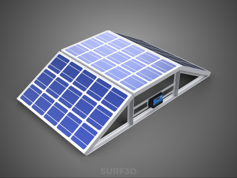ROOF ARRAY SOLAR CELL PANEL MODULAR CONTROLLER CHARGE REGULATOR Modèle 3D