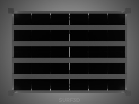 ARRAY BATTERY RACK SYSTEM ENERGY STORAGE PACK BACKUP POWER BANK 3D Model