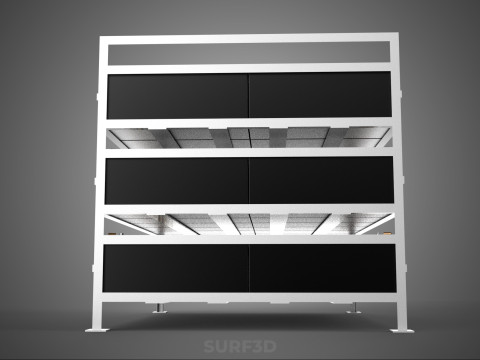 ARRAY BATTERY RACK SYSTEM ENERGY STORAGE PACK BACKUP POWER BANK 3D Model