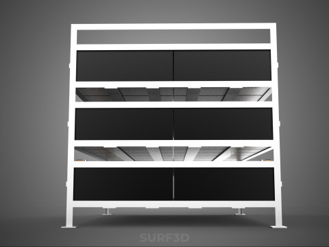 ARRAY BATTERY RACK SYSTEM ENERGY STORAGE PACK BACKUP POWER BANK 3D Model