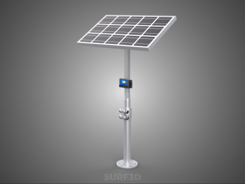 MOUNTED POLE STAND SOLAR CELL PANEL CONTROLLER CHARGE REGULATOR 3D Модель