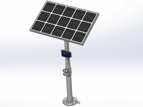 MOUNTED POLE STAND SOLAR CELL PANEL CONTROLLER CHARGE REGULATOR 3D Model