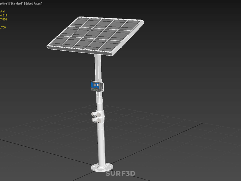 MOUNTED POLE STAND SOLAR CELL PANEL CONTROLLER CHARGE REGULATOR 3D Model