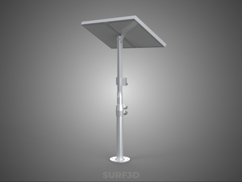 MOUNTED POLE STAND SOLAR CELL PANEL CONTROLLER CHARGE REGULATOR 3D Model