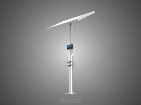 MOUNTED POLE STAND SOLAR CELL PANEL CONTROLLER CHARGE REGULATOR 3D Model